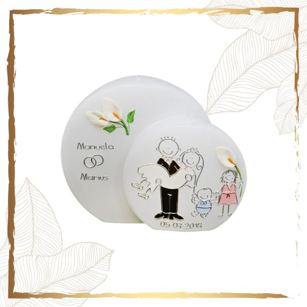 Hochzeitskerze mit Kind und Baby