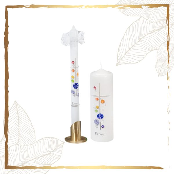 Taufkerzenset Kreise bunt