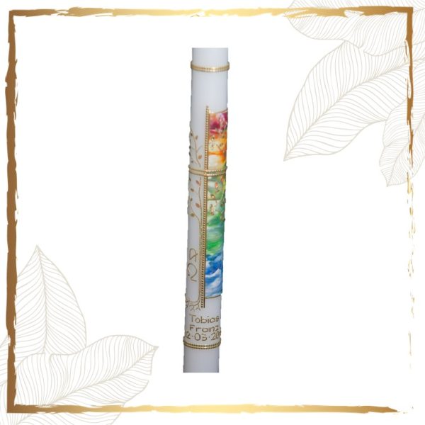 Taufkerze Lebensbaum Innsbruck bunt