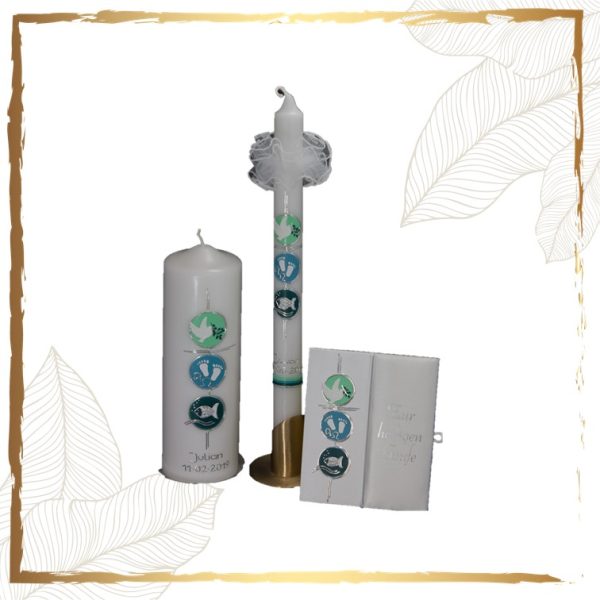 Taufkerzenset Symbole rund