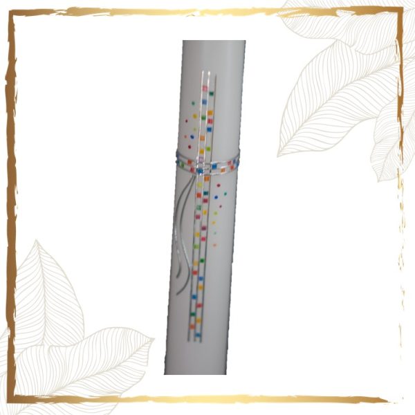 Taufkerze Regenbogenmosaik