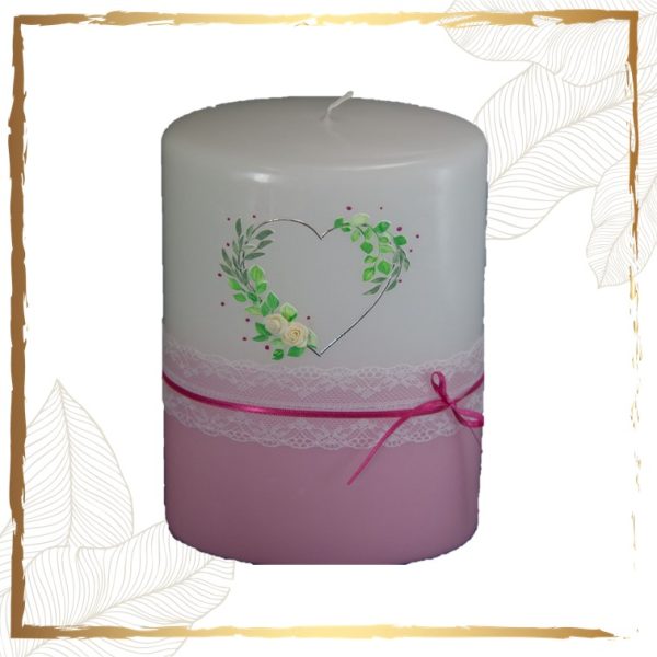 Hochzeitskerze Blätterherz Hallein