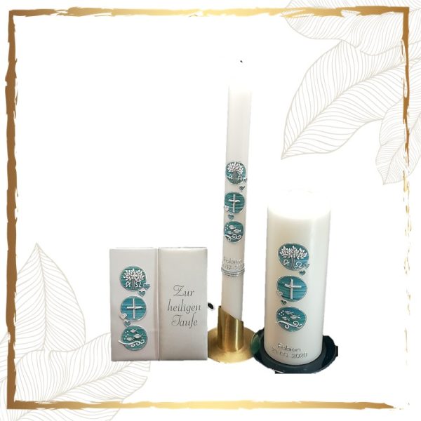 Taufkerzenset Symbole des Lebens
