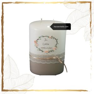Hochzeitskerze Vintage Pastell