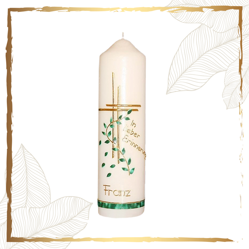 Gedenkkerze Grüner Zweig Trauerkerzen und Gedenkkerzen