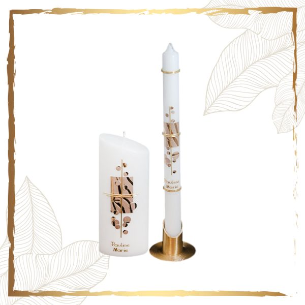 Taufkerzenset Stripes and Dots Taufkerzensets