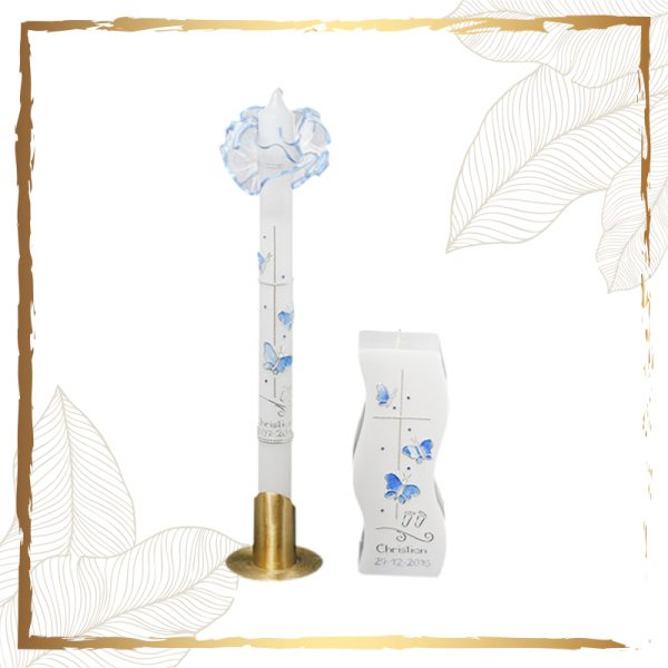 Kerzenset Schmetterling Taufkerzensets