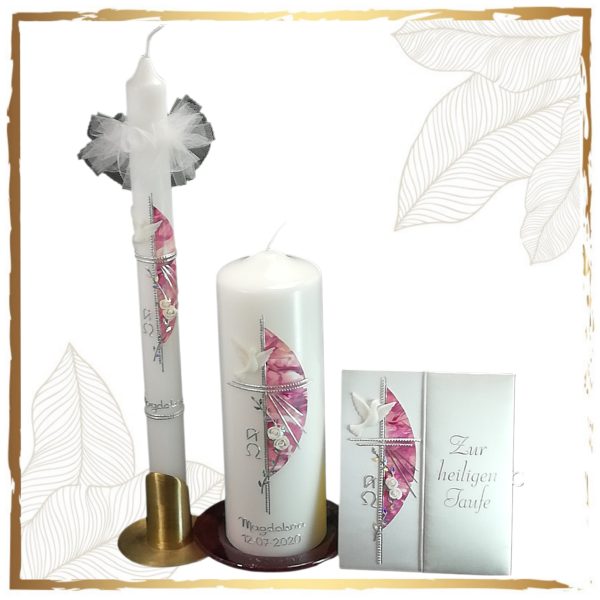 Taufkerzenset Rosen Innsbruck