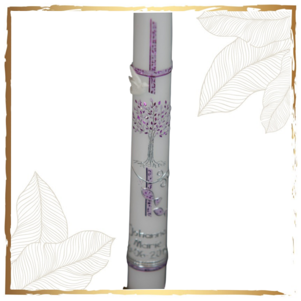 Taufkerze Lebenbaum Pasching Pink