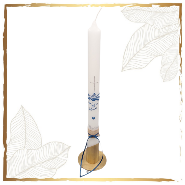 Taufkerze Papierschiff