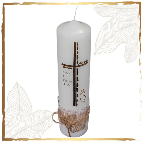 Trauerkerze Juteband
