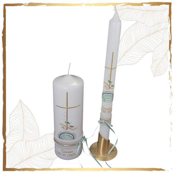 Taufkerzenset Farbenbogen