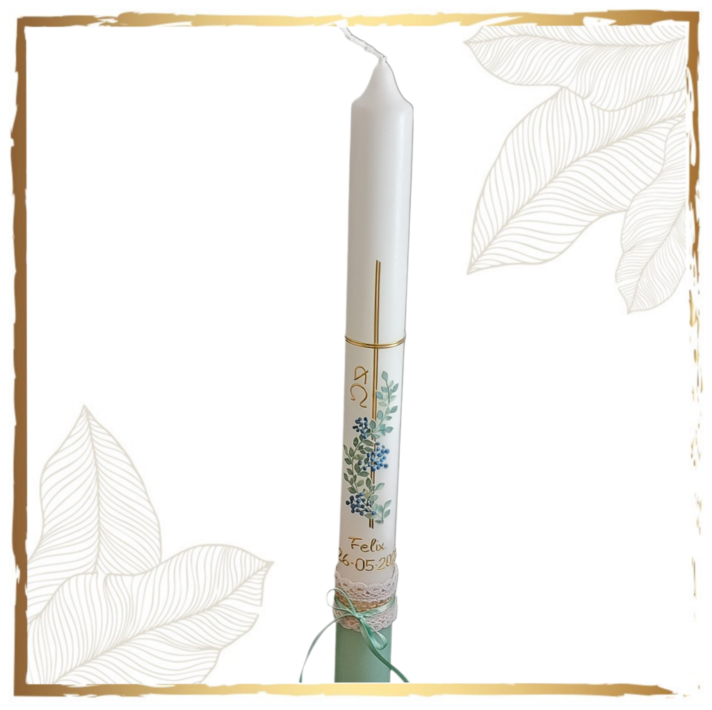 Taufkerze Vintage Dolden