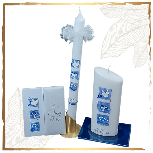 Taufkerzenset Symbolik Stripe