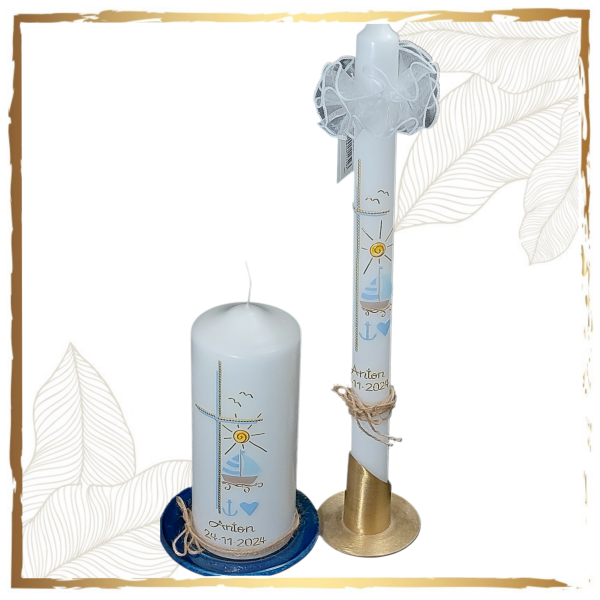 Taufkerzenset Vintage Schiff