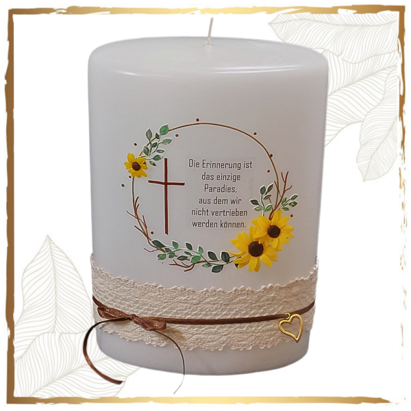 Trauerkerze Sunflowers Vintage