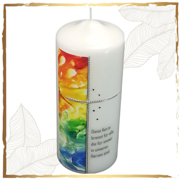 Trauerkerze Sterne im Regenbogen