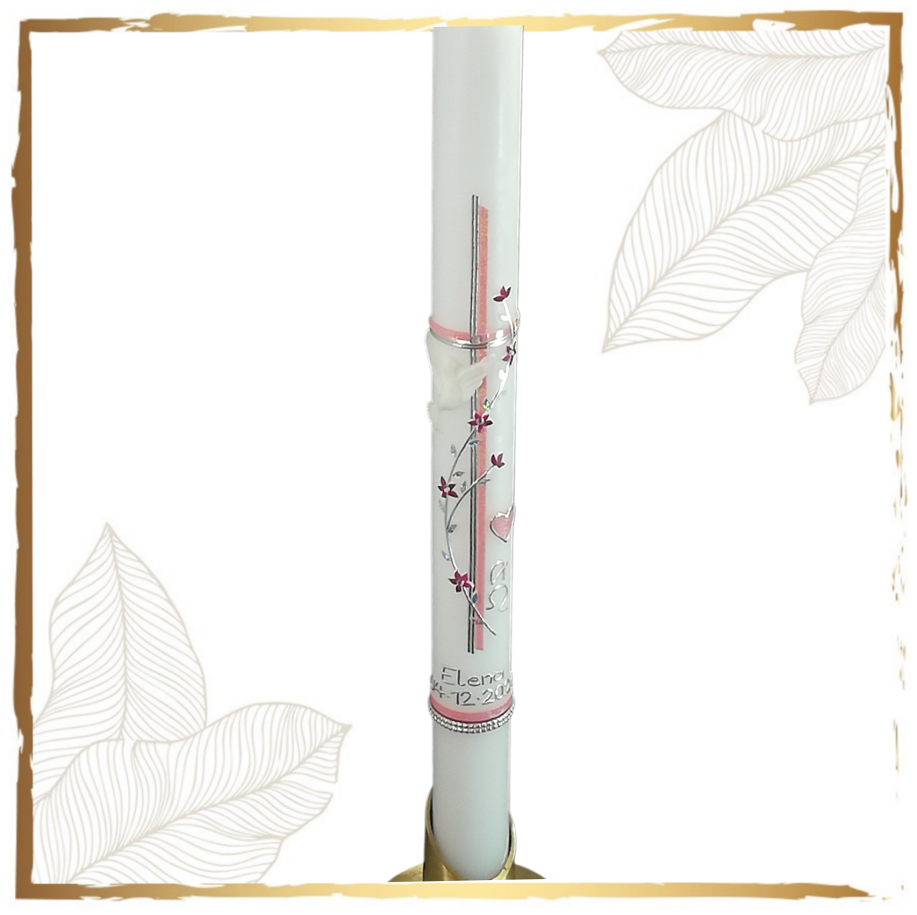 Taufkerze Taubenherz