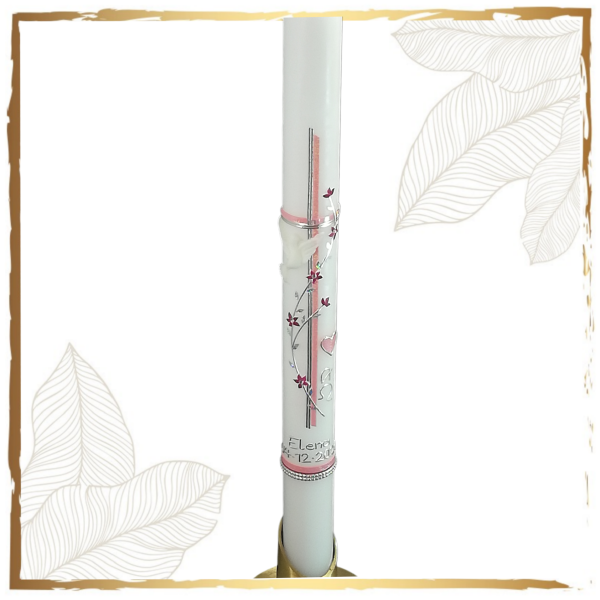 Taufkerze Taubenherz