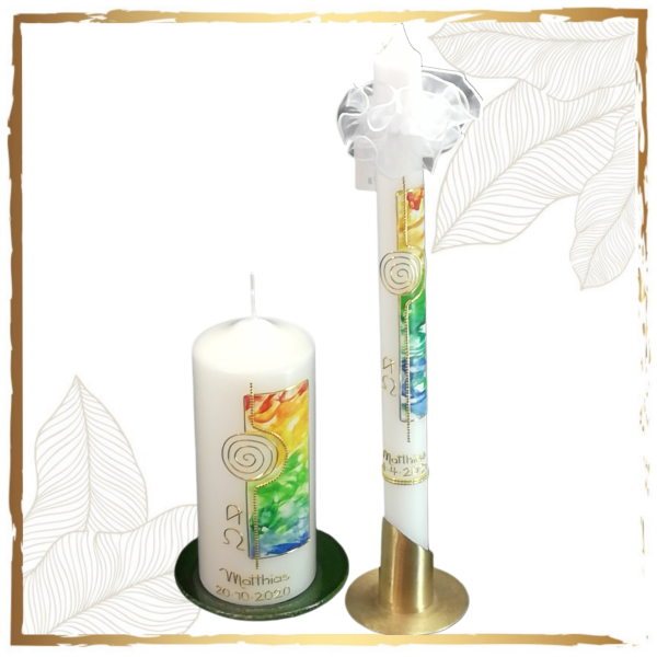 Taufkerzenset Bunter Lebensweg