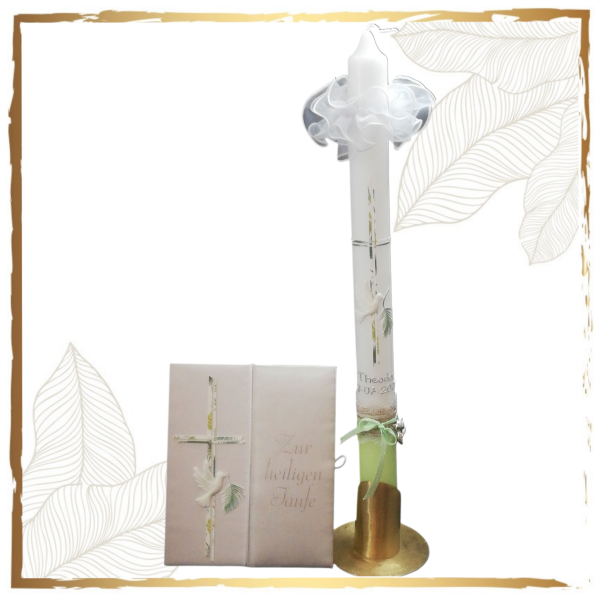 Taufkerzenset Palmzweig