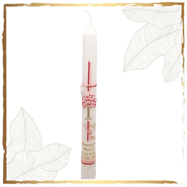 Taufkerze rosa Mädchen Bub blau