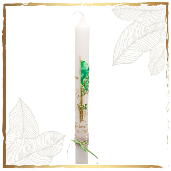 Taufkerze Grüner Fisch Variant