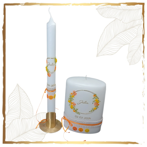 Taufkerzenset Flowers