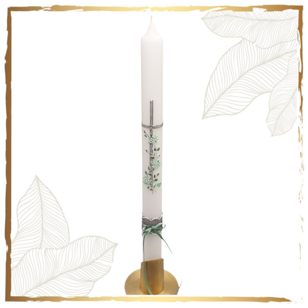 Taufkerze Vintage Dolden Grey