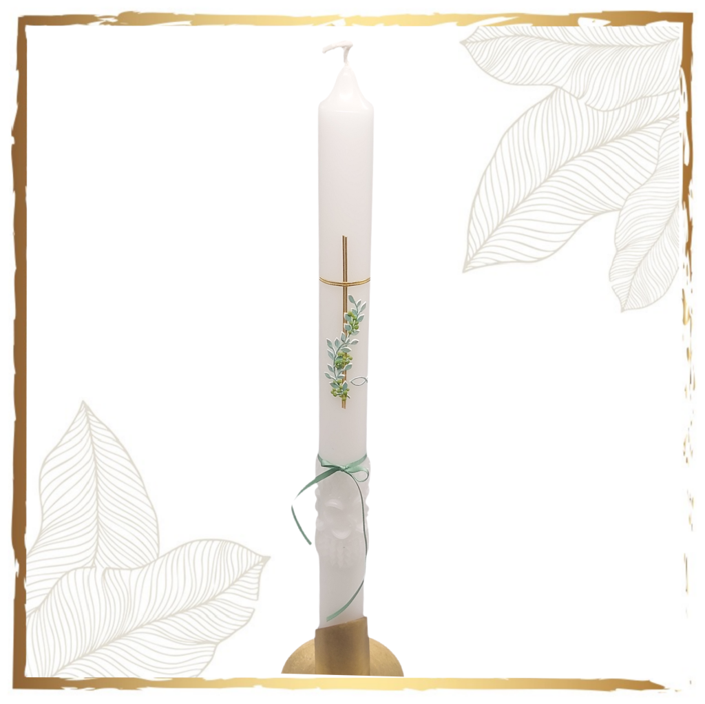 Taufkerze Vintage gezwickt