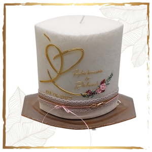 Hochzeitskerze Vintage Heart and Flowers