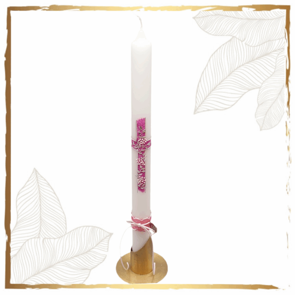 Taufkerze Vintage Kreuz intense