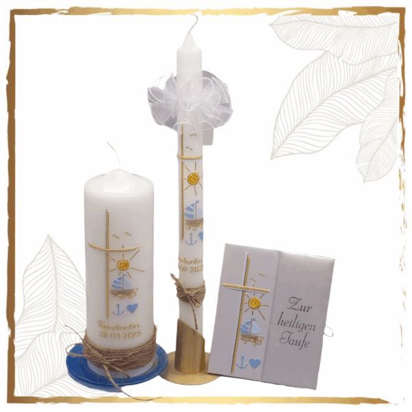 Taufkerzenset Vintage Schiff