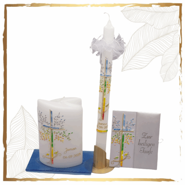 Taufkerzenset Paradiesbaum Variant