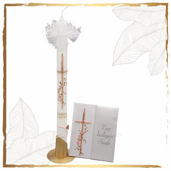 Taufkerzenset Zartrosa