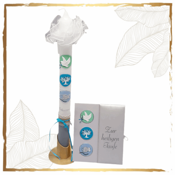 Taufkerzenset Vintage Türkis klein