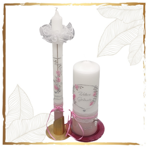 Taufkerzenset Glitzerdolden