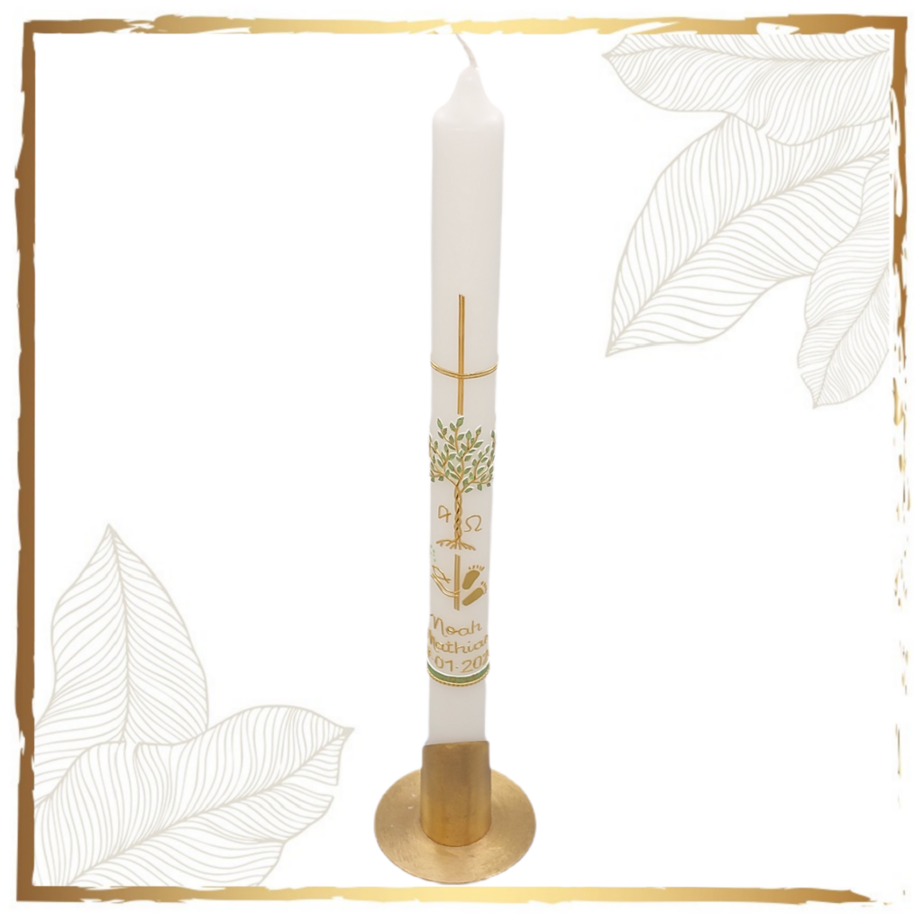 Taufkerze Lebensbaum Pasching Variant Füßchen