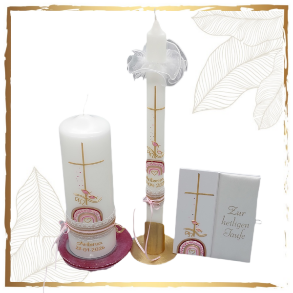 Taufkerzenset Farbenbogen groß